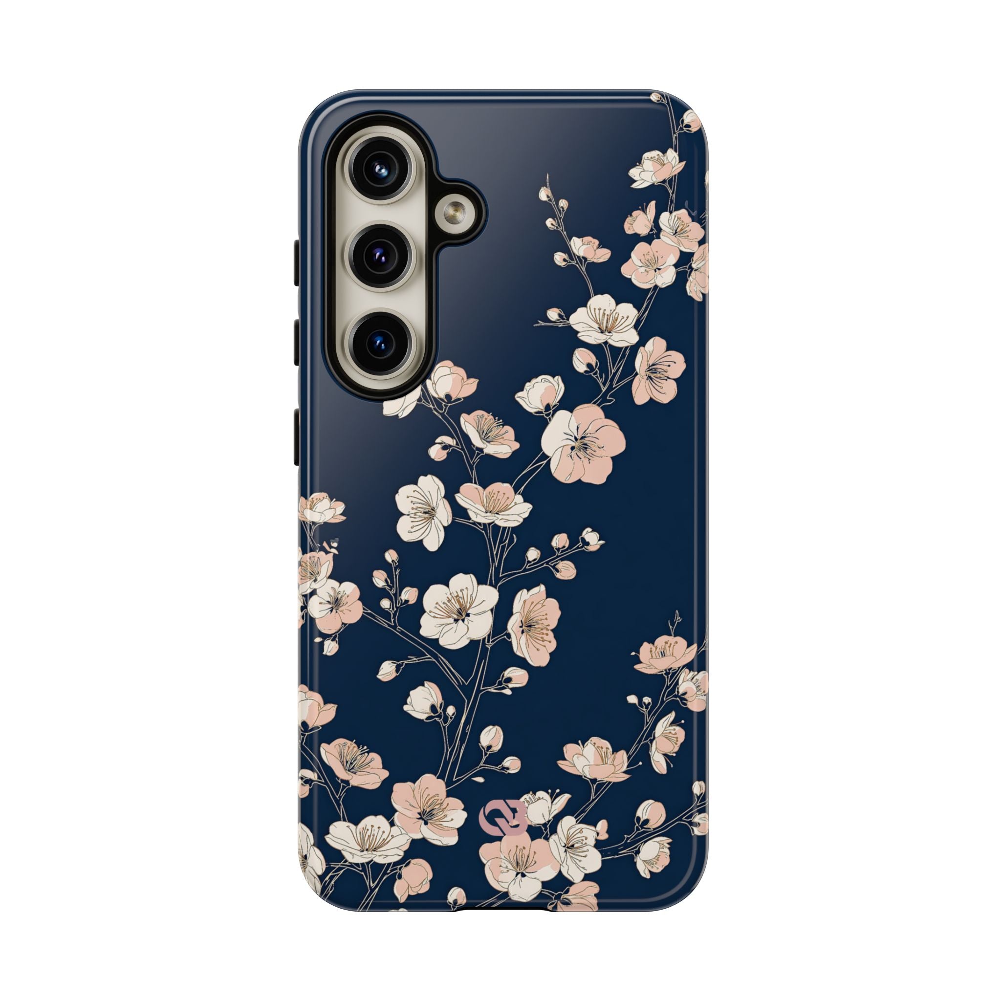Blue Tough Phone Case for Samsung - Midnight Peach Sakura