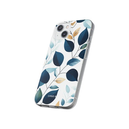 Navy Leaf Veins iPhone 14 Case - Soft