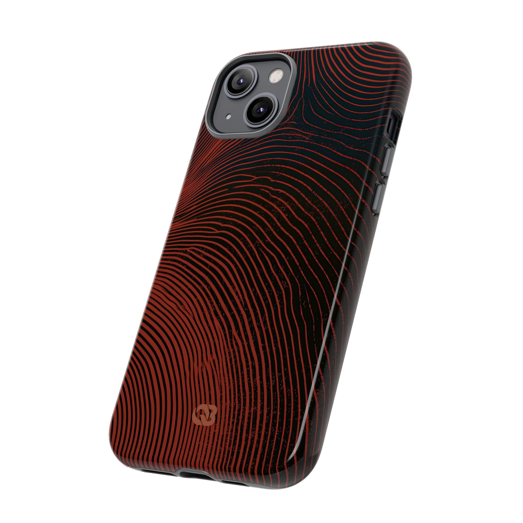 Red Tough Phone Case for iPhone - Terracotta Nerve Map