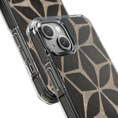 Concrete Mosaic Star · Clear Impact Magnetic Phone Case for iPhone · Black