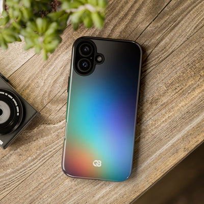Black Tough Phone Case for iPhone - Electric Prism Grain