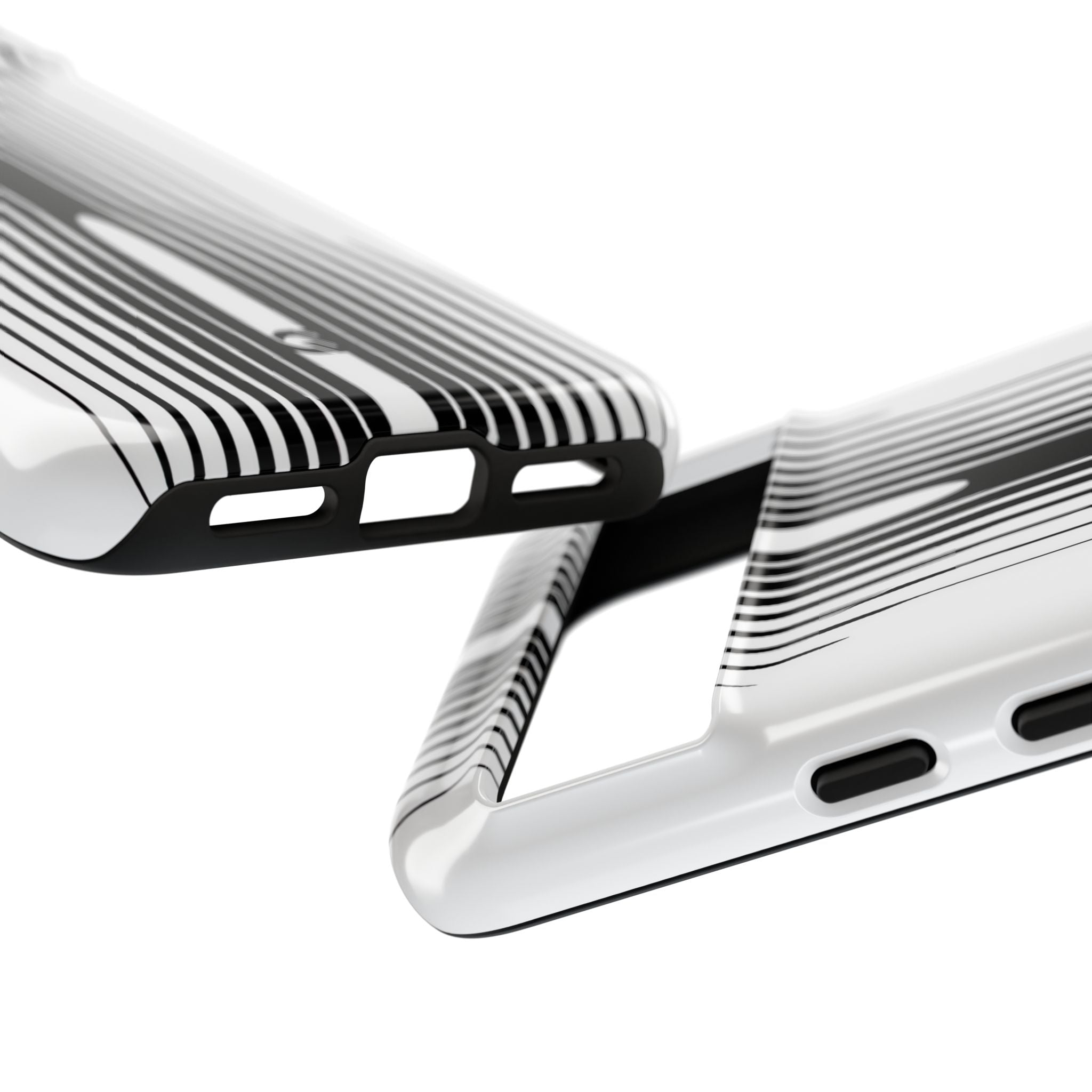 White Tough Phone Case for Google Pixel - Kinetic Mono Distortion