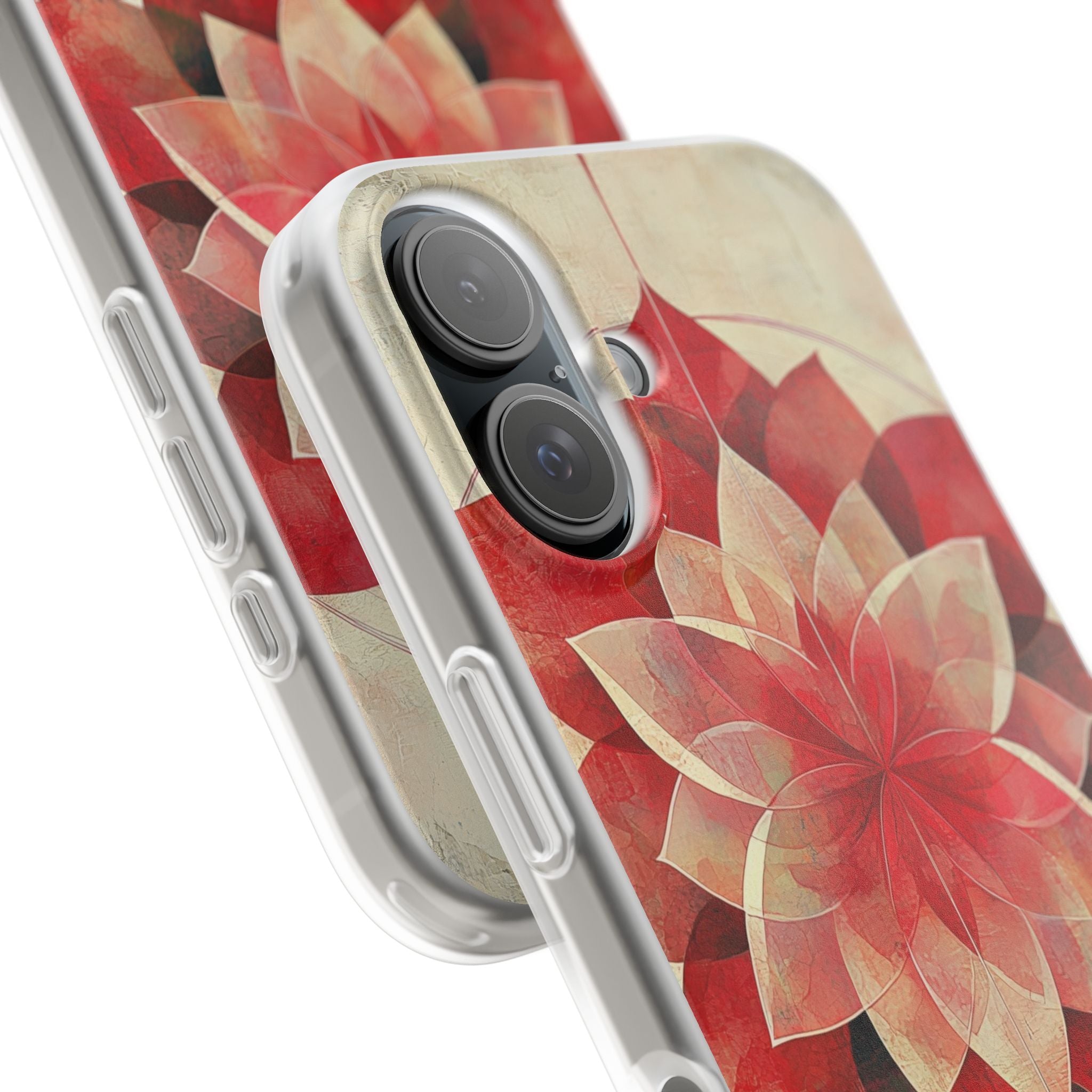 Crimson Bloom iPhone 16 Case - Soft