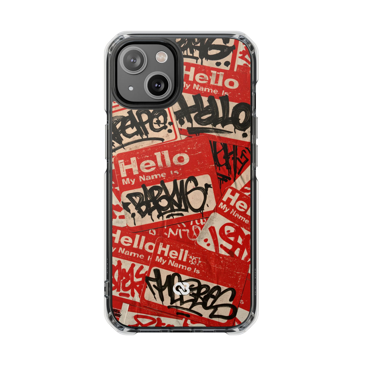 Slap Tag Collage · Clear Impact Magnetic Phone Case for iPhone · Red