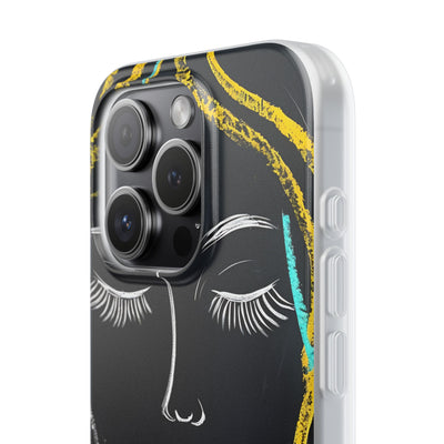 Obsidian Chalk Portrait · Soft Phone Case for iPhone