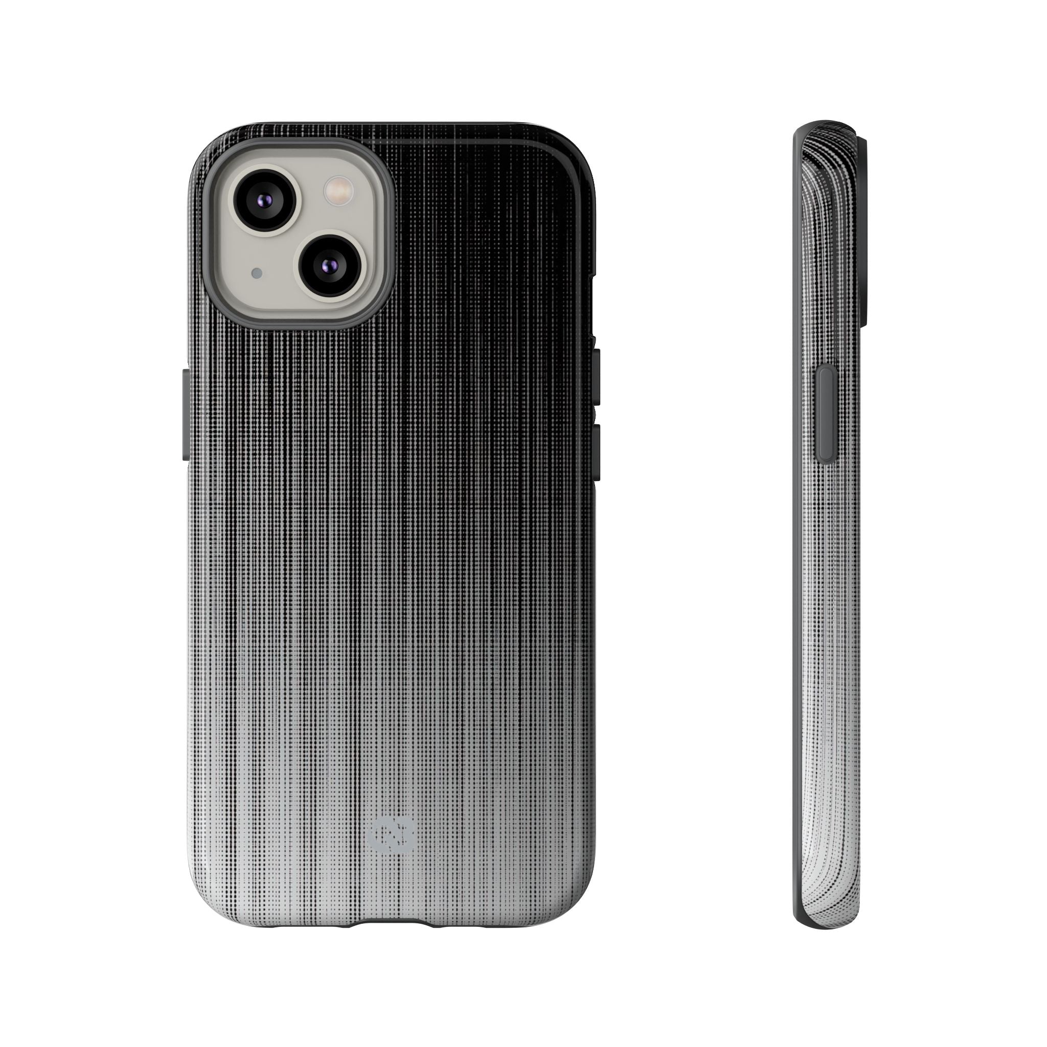 Grey Tough Phone Case for iPhone - Static Vertical Dither