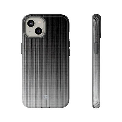 Grey Tough Phone Case for iPhone - Static Vertical Dither