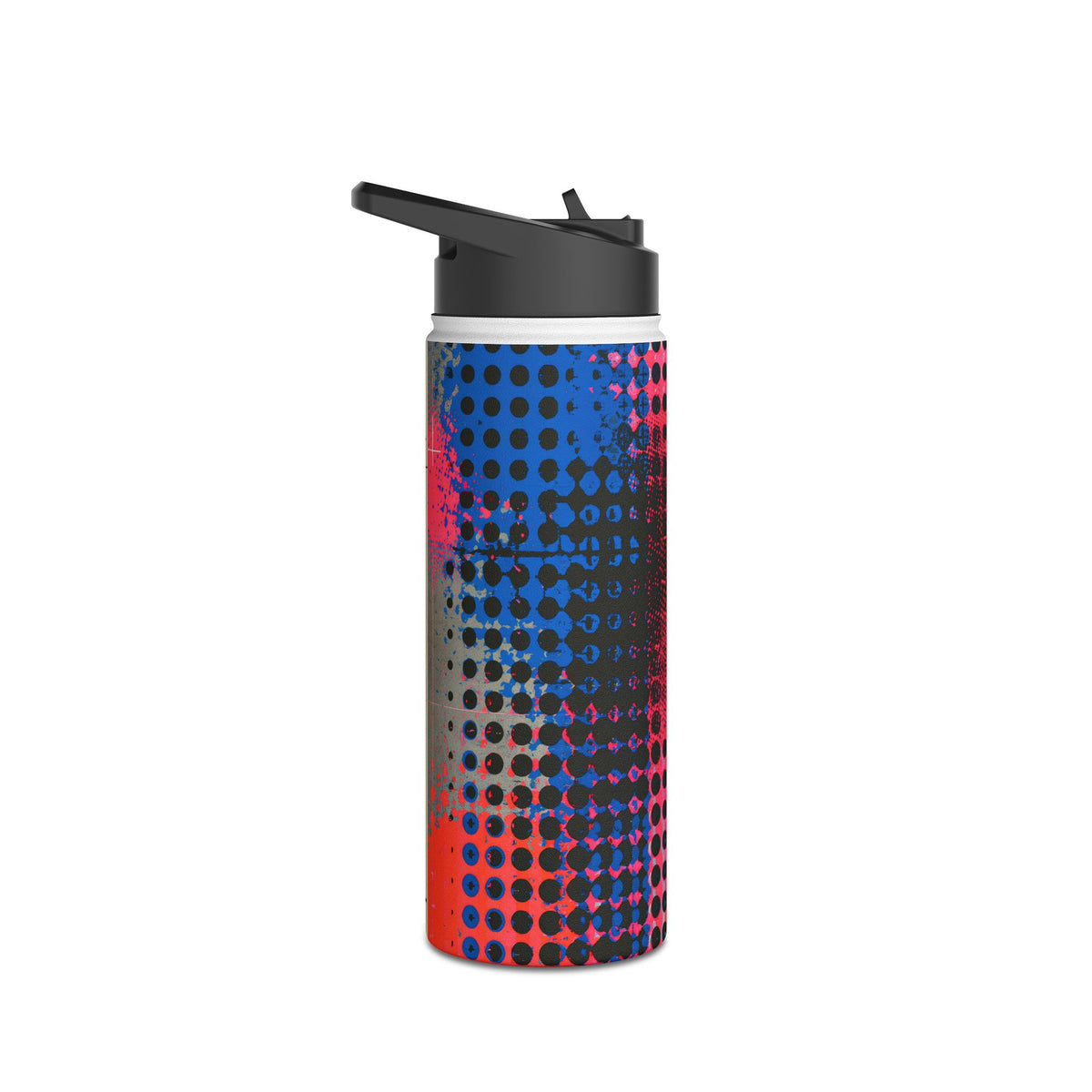 Chromatic Halftone Grid · Insulated Water Bottle · Blue