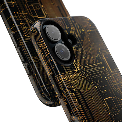 Gold Tough Phone Case for iPhone - Amber Core Mainframe
