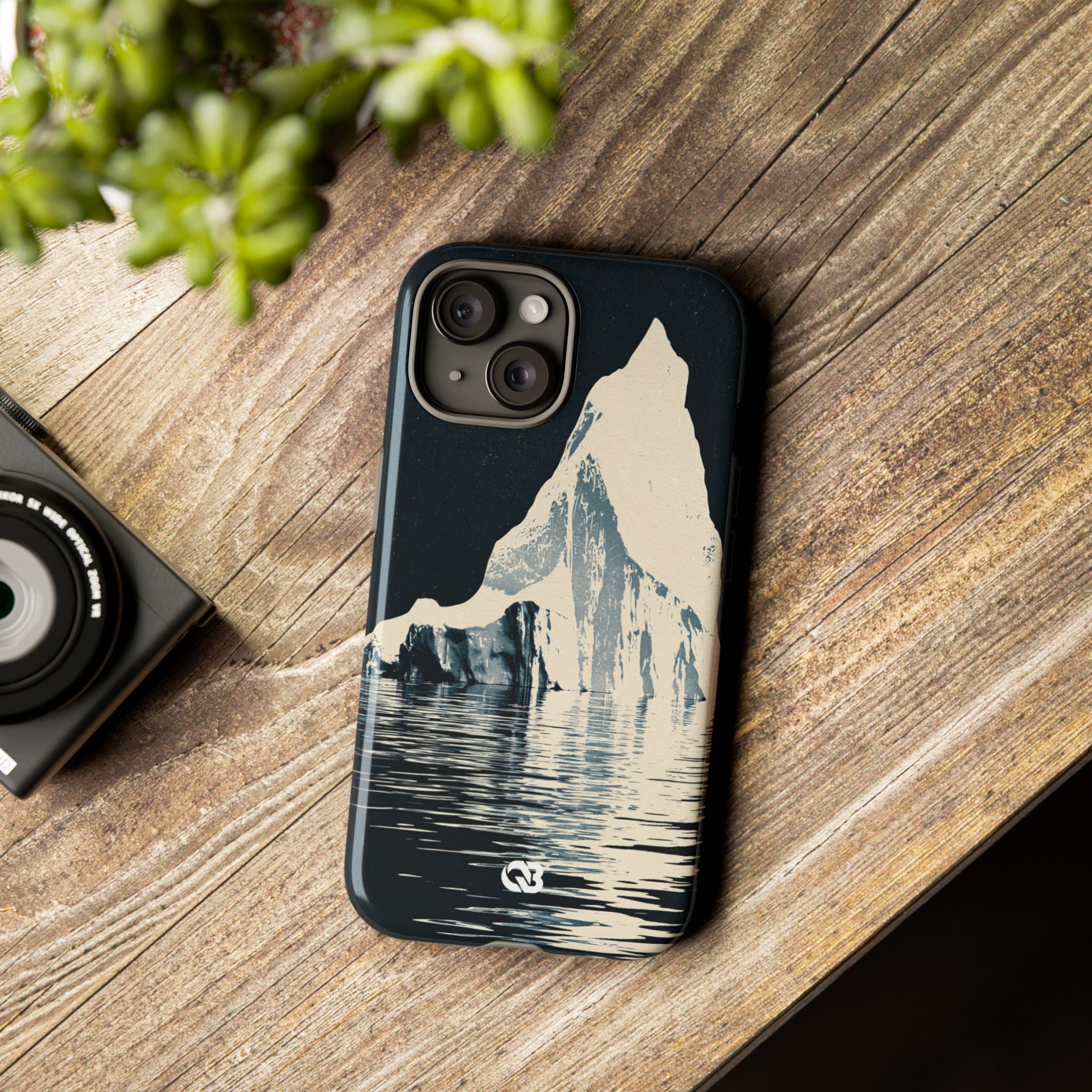 Blue Tough Phone Case for iPhone - Frozen Navy Monolith