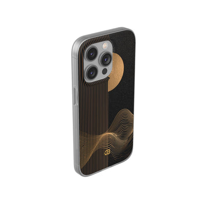 Gold Lite Phone Case for iPhone - Gilded Obsidian Dunes