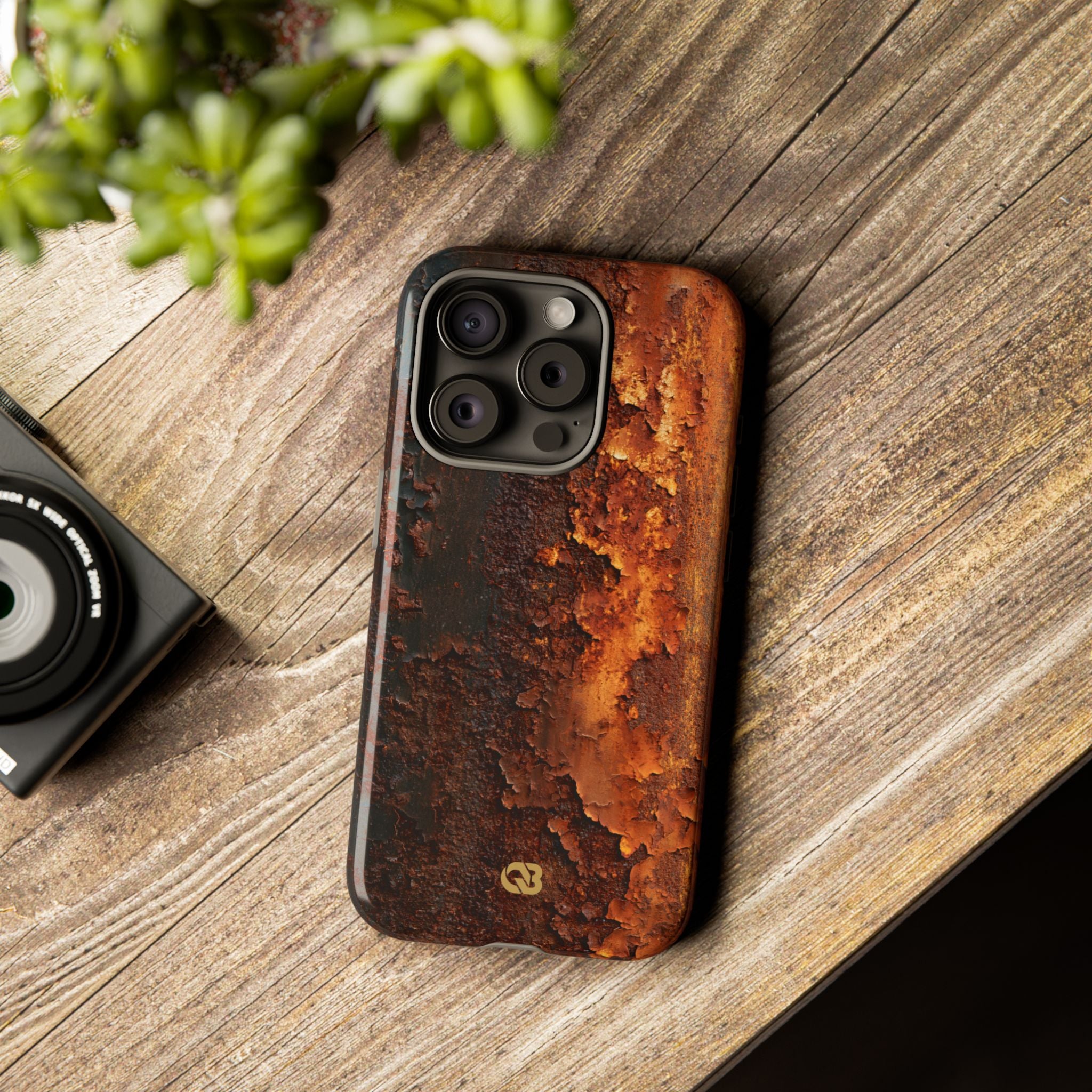 Orange Tough Phone Case for iPhone - Oxidized Iron Crust