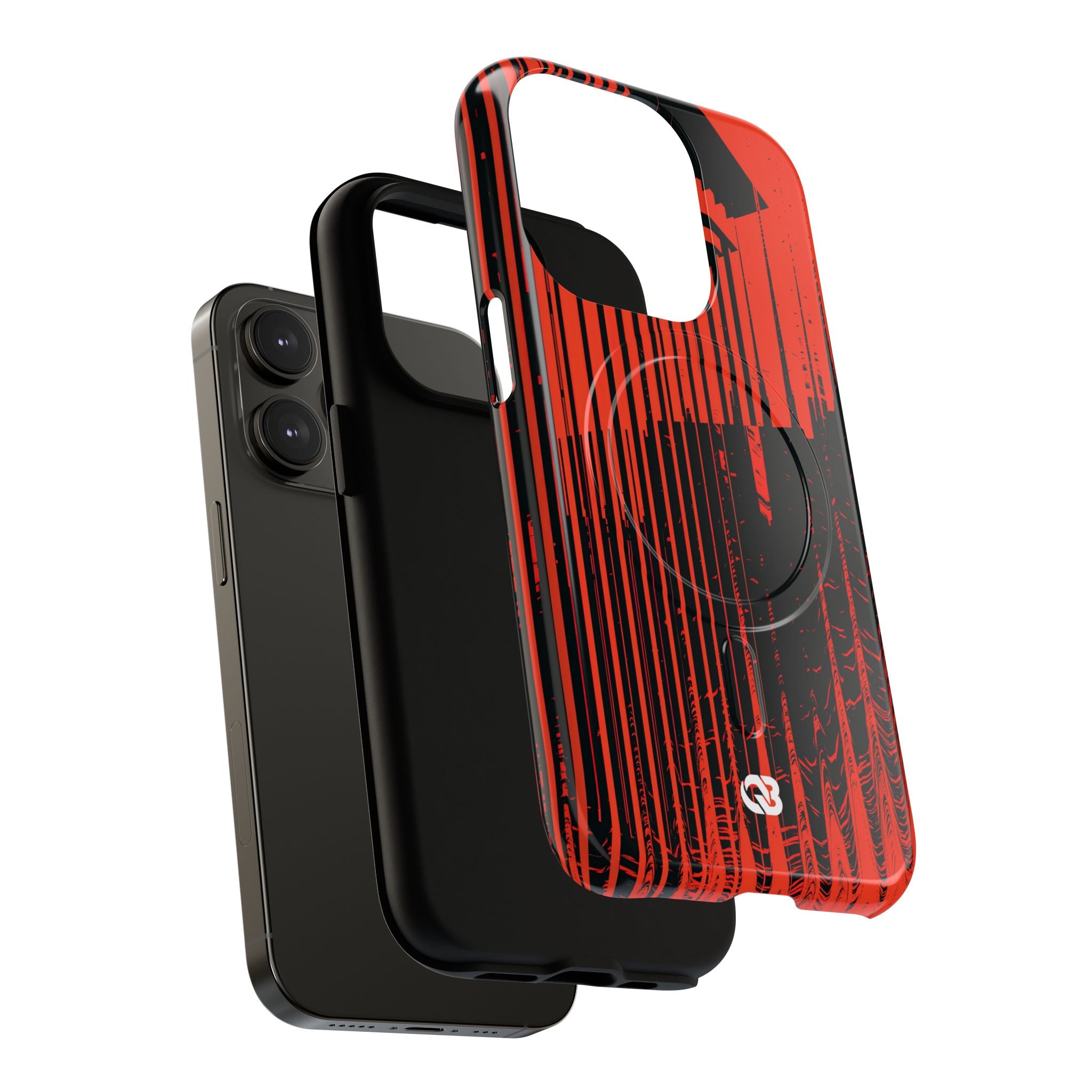 Red Tough 2.0 Magsafe Phone Case for iPhone - Crimson Brutalist Distortion