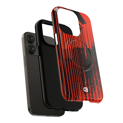 Red Tough 2.0 Magsafe Phone Case for iPhone - Crimson Brutalist Distortion
