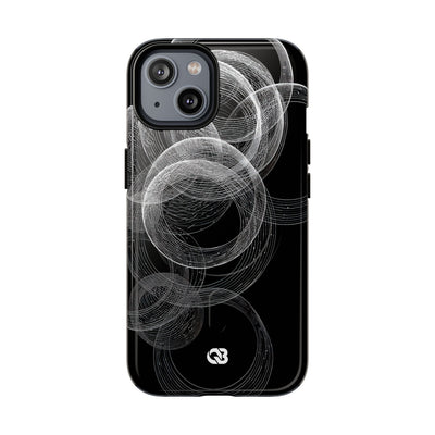Black Tough 2.0 Magsafe Phone Case for iPhone - Kinetic Wireframe Orbit