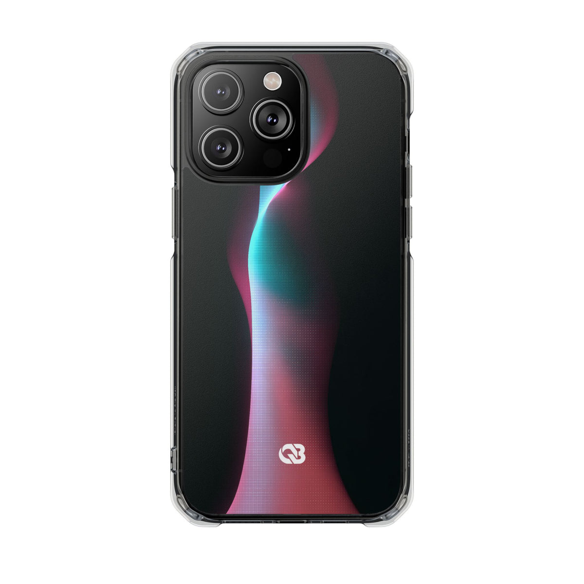 Neon Pixel Flow · Clear Impact Magnetic Phone Case for iPhone · Black