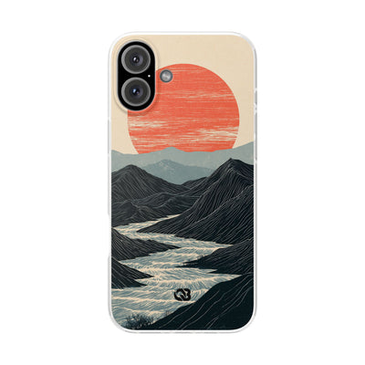 Beige Lite Phone Case for iPhone - Crimson Ridge Flow