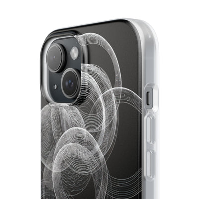 Black Lite Phone Case for iPhone - Kinetic Wireframe Orbit