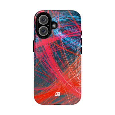 Neon Fiber Stream · Tough 2.0 Magnetic Phone Case for iPhone · Red