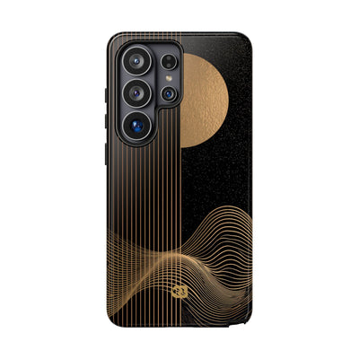 Gold Tough Phone Case for Samsung - Gilded Obsidian Dunes