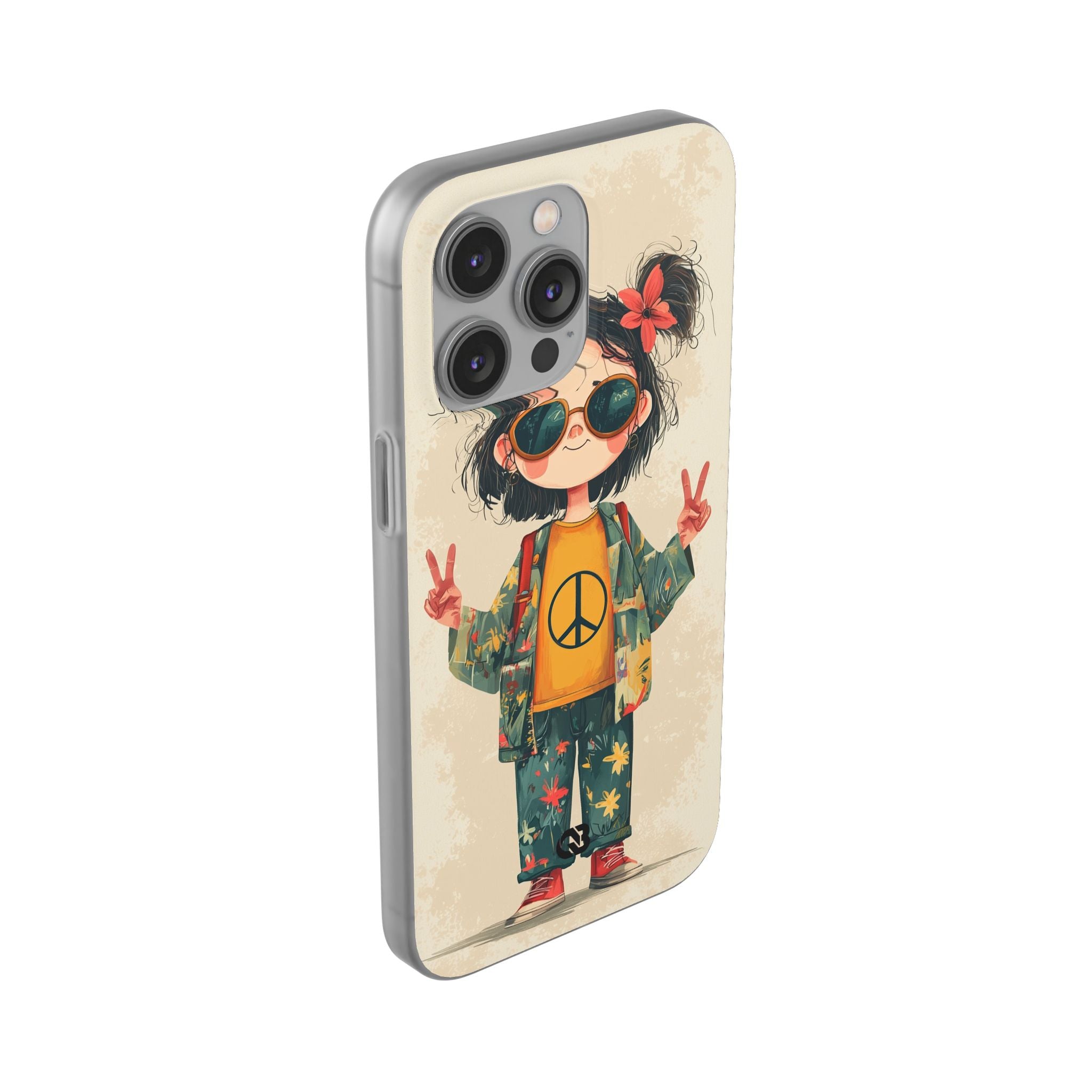 Retro Peace Girl · Soft Phone Case for iPhone