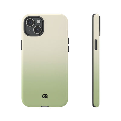 Green Tough Phone Case for iPhone - Bone Sage Fade