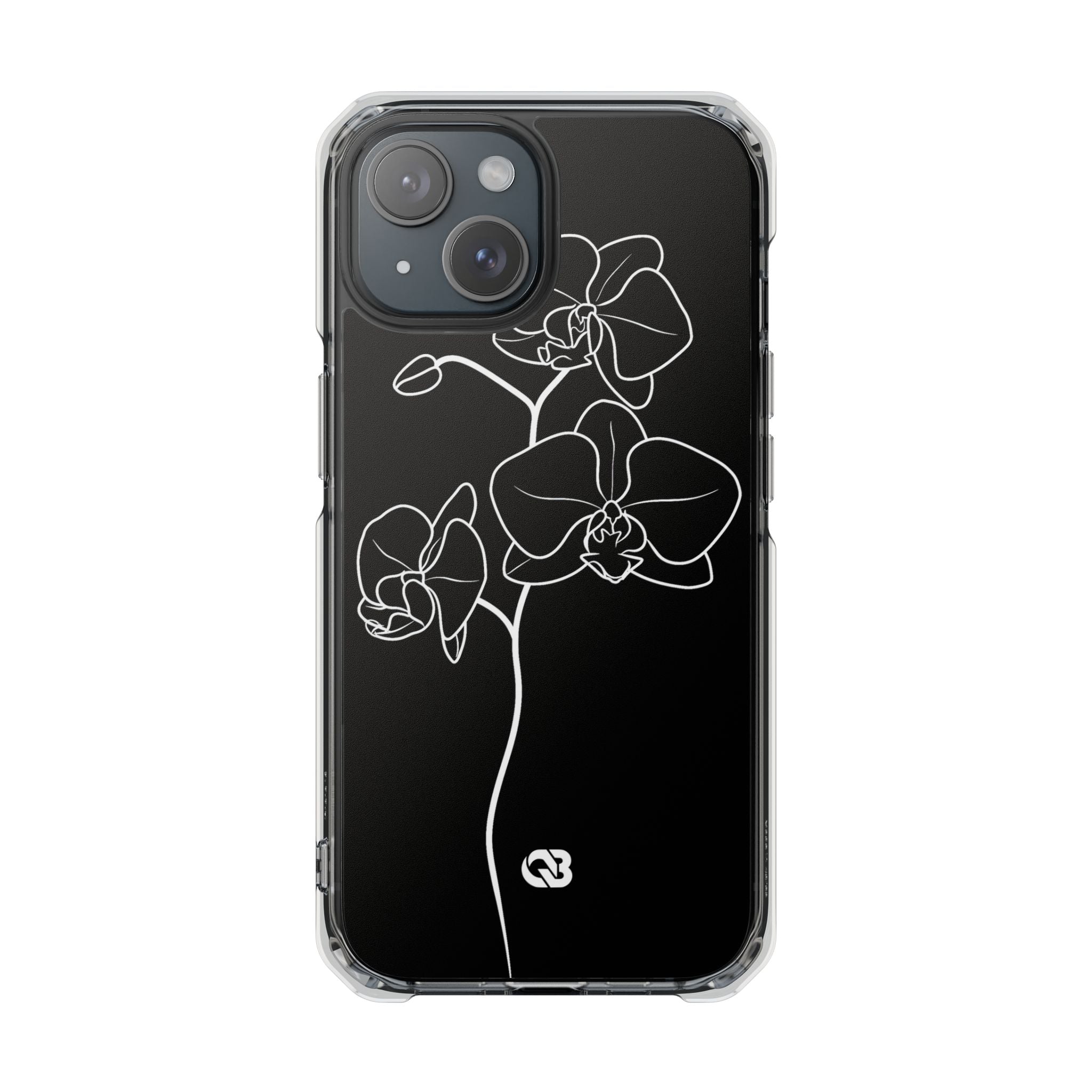 Black Impact MagSafe Phone Case for iPhone - Noir Alabaster Orchid