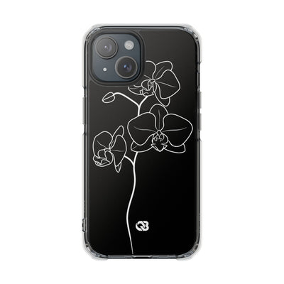 Black Impact MagSafe Phone Case for iPhone - Noir Alabaster Orchid
