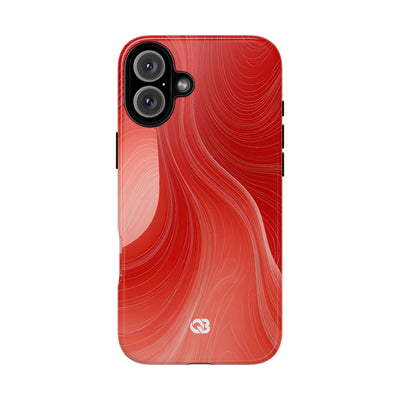 Red Tough Phone Case for iPhone - Crimson Silk Strands