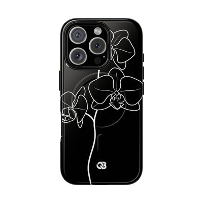 Black Tough 2.0 Magsafe Phone Case for iPhone - Noir Alabaster Orchid