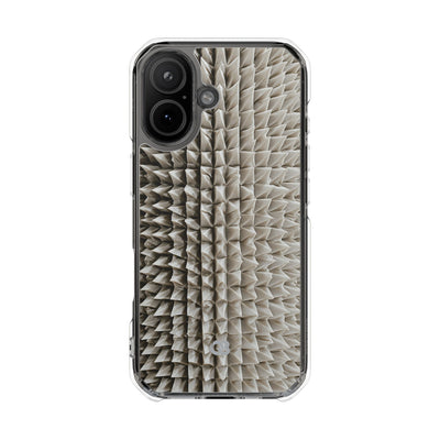 Beige Impact MagSafe Phone Case for iPhone - Bone Spiked Grid
