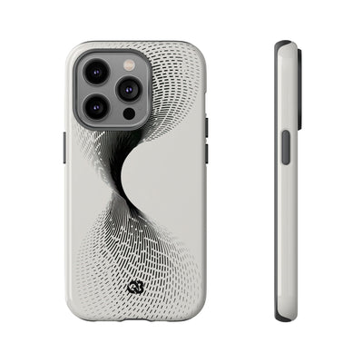 White Tough Phone Case for iPhone - Linear Torsion Grid