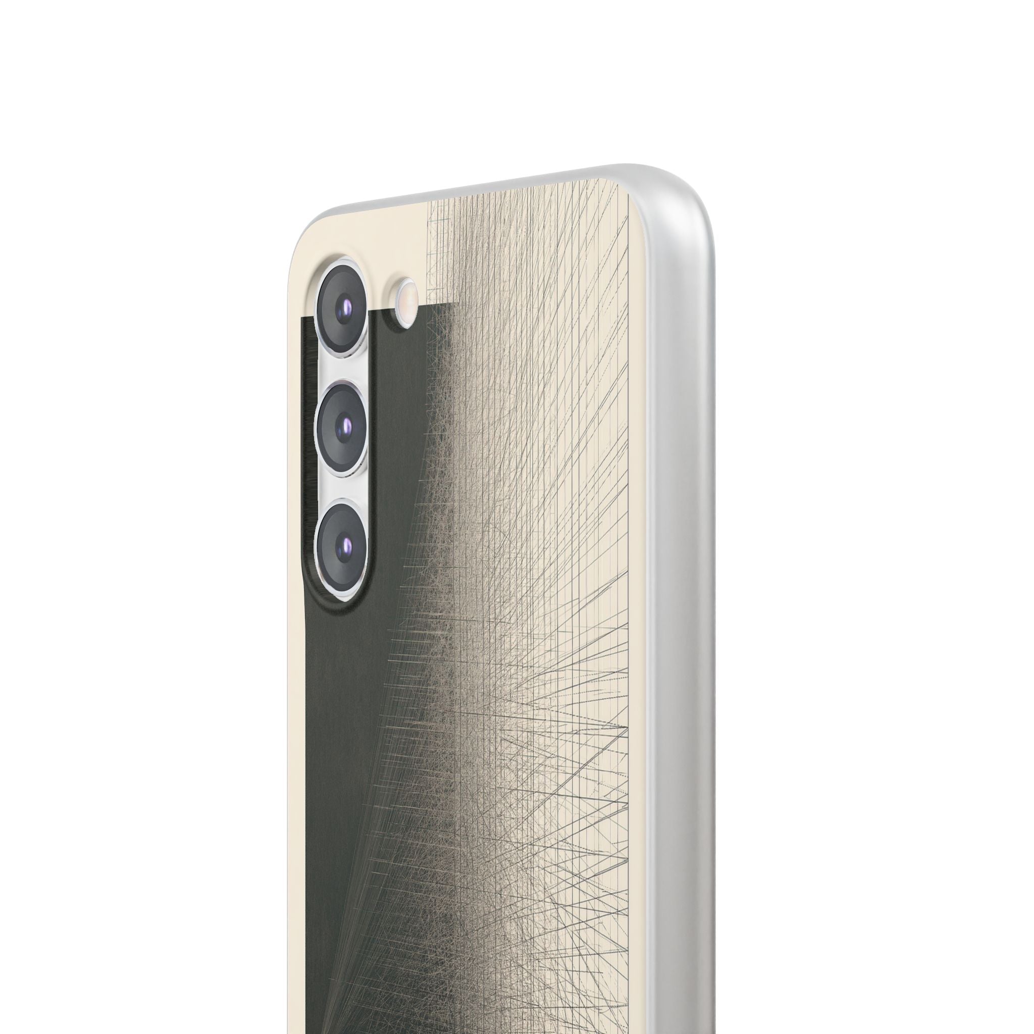 Beige Lite Phone Case for Samsung - Brutalist Graphite Grid