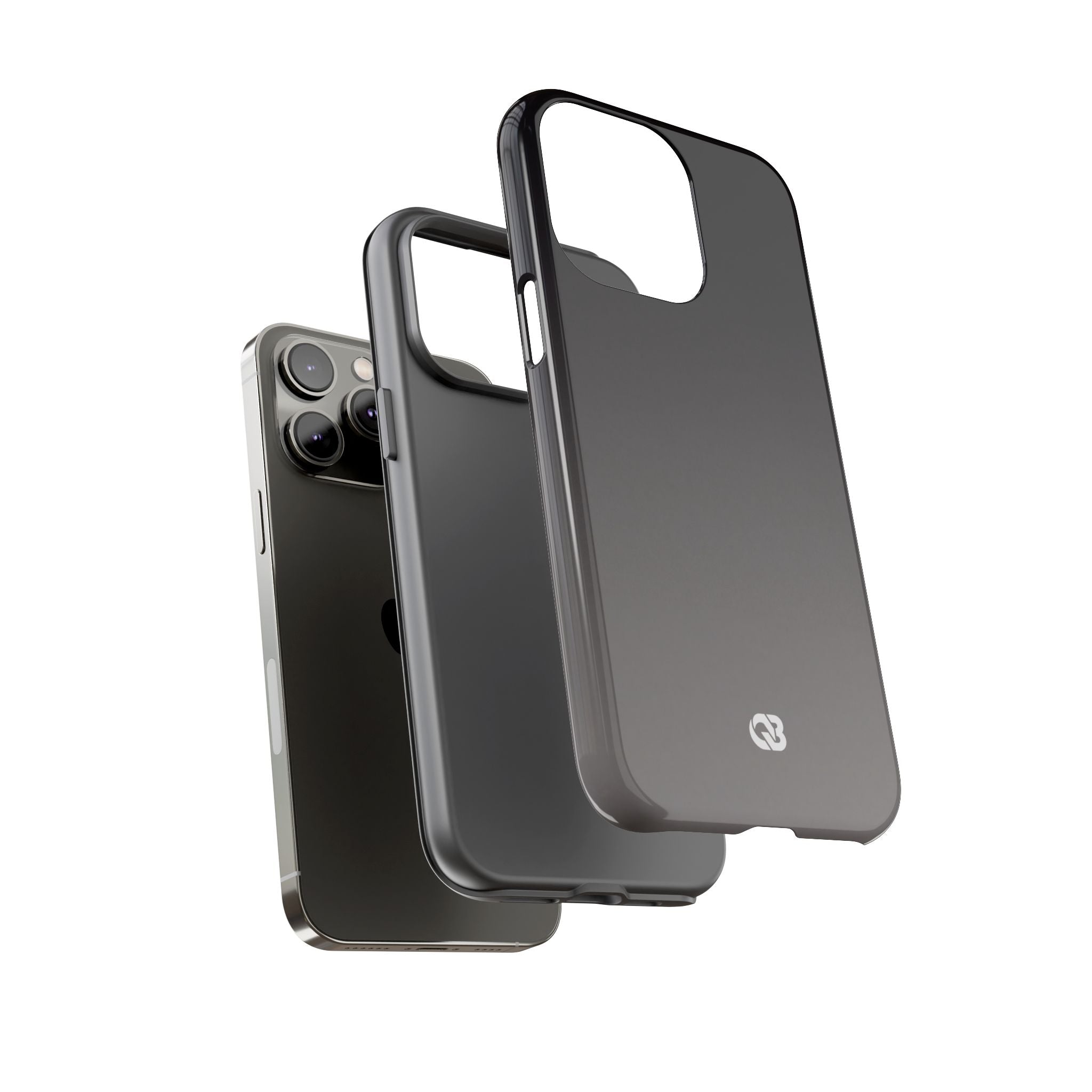 Grey Tough Phone Case for iPhone - Obsidian Ash Fade