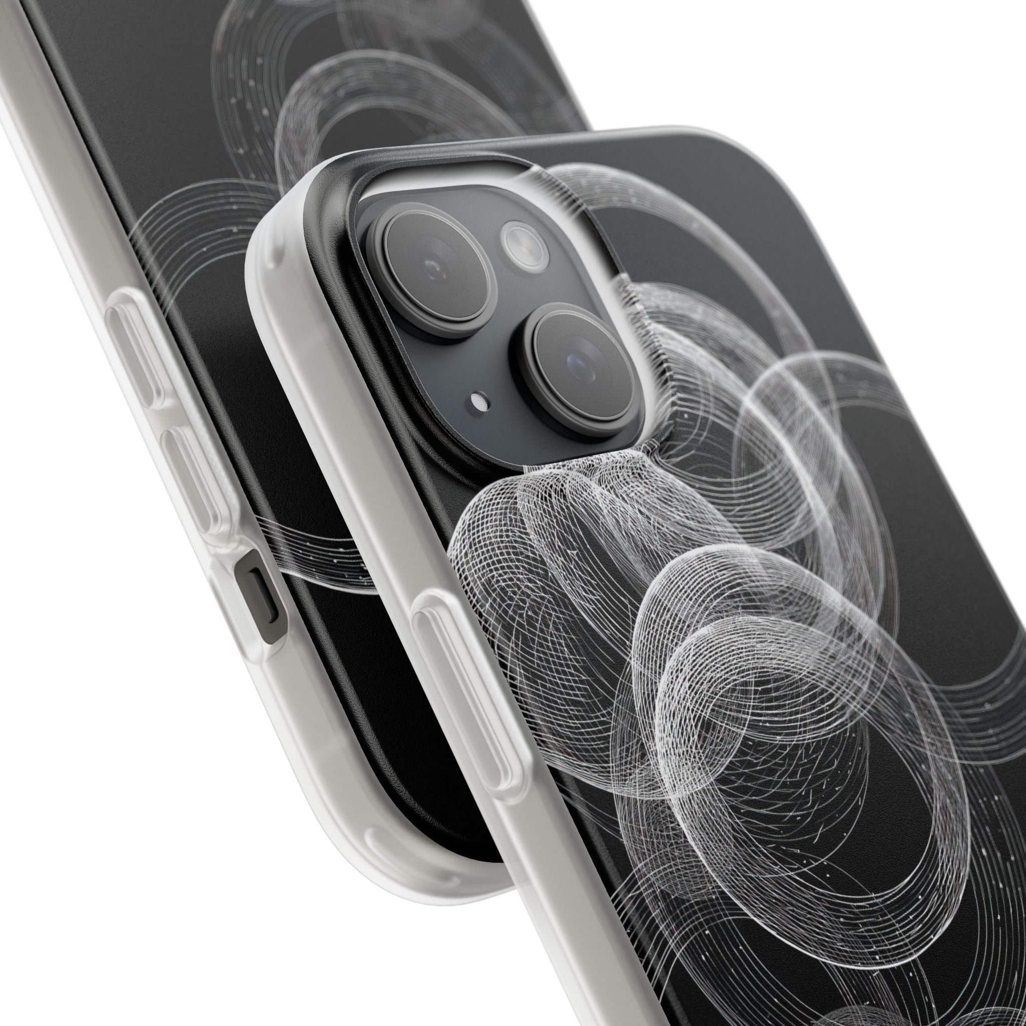Black Lite Phone Case for iPhone - Kinetic Wireframe Orbit