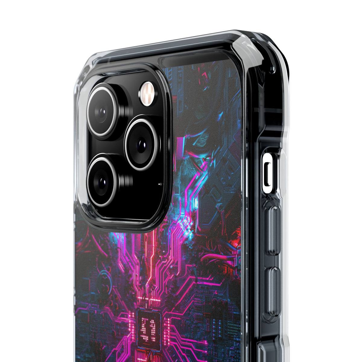 Neural Circuit Core · Clear Impact Magnetic Phone Case for iPhone ·  Black