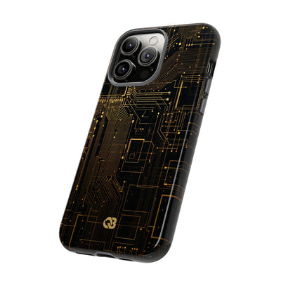 Gold Tough Phone Case for iPhone - Amber Core Mainframe