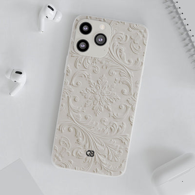 Ivory Baroque Relief · Lite Phone Case for iPhone ·  White