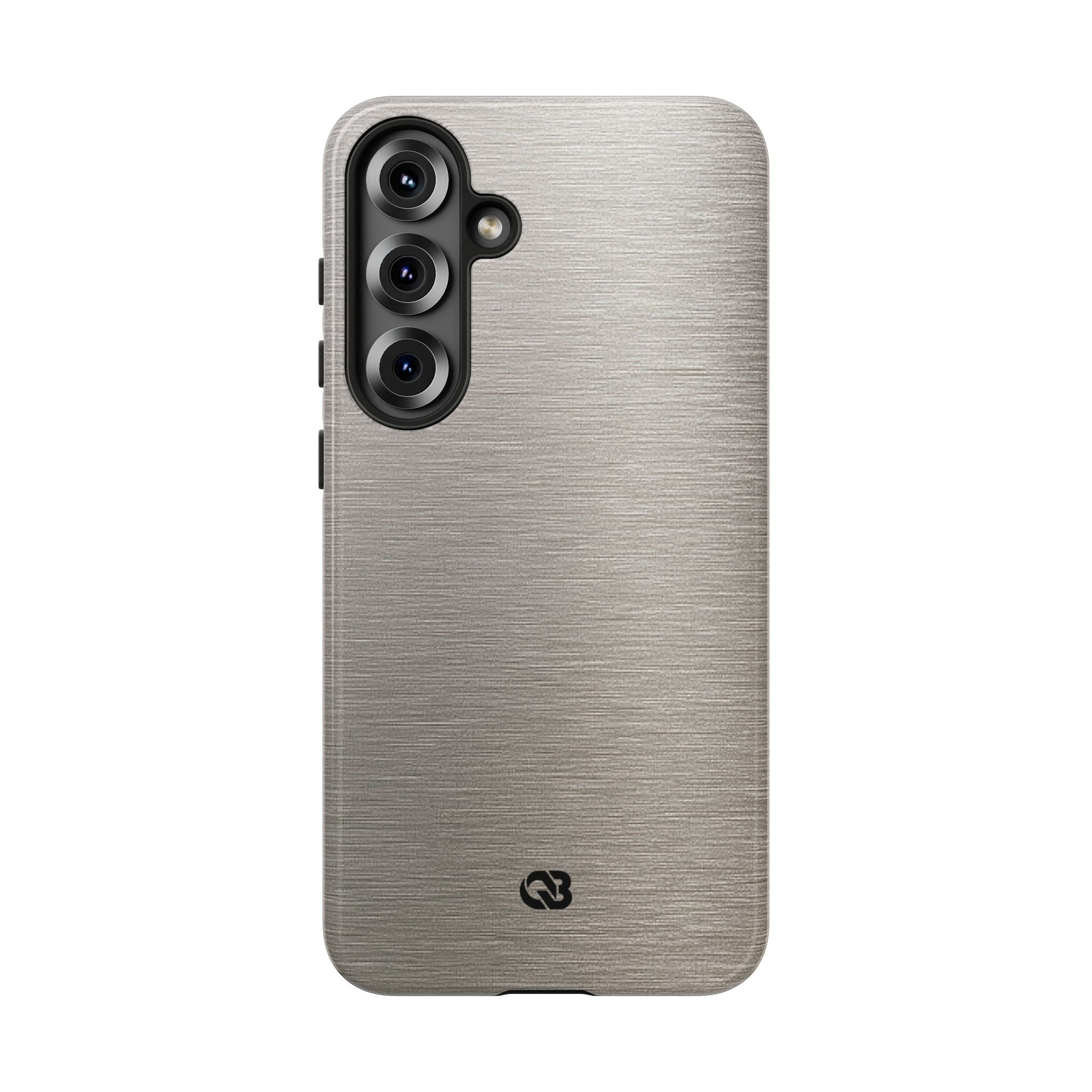 Grey Tough Phone Case for Samsung - Brushed Nickel Linen