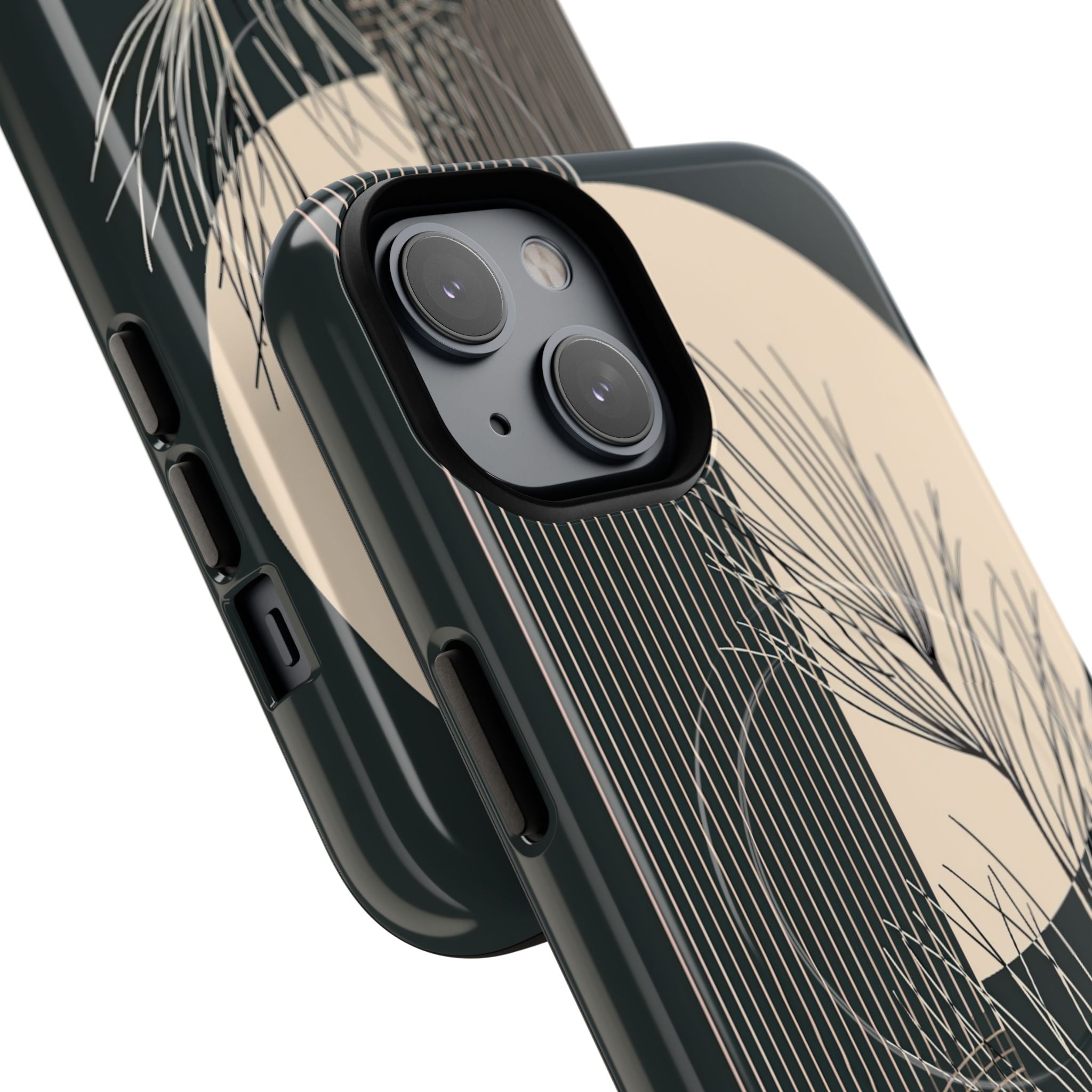 Black Tough 2.0 Magsafe Phone Case for iPhone - Obsidian Sand Willow