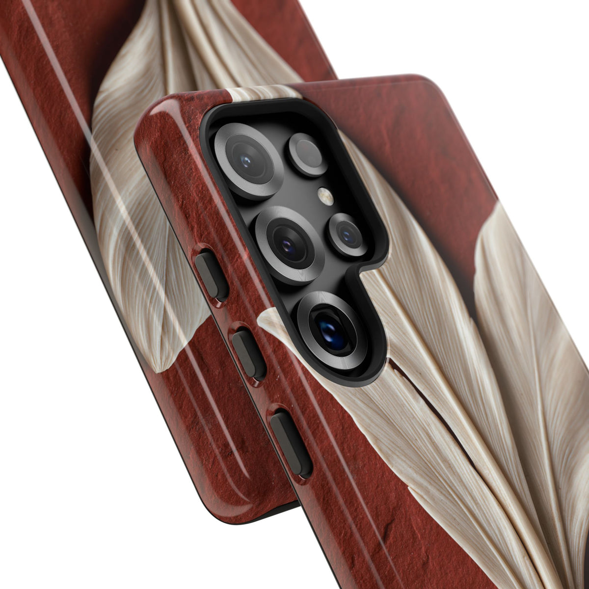 Carved Ivory Plume · Tough Phone Case for Samsung · Red
