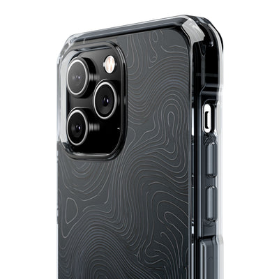Black Impact MagSafe Phone Case for iPhone - Obsidian Ridge Topo
