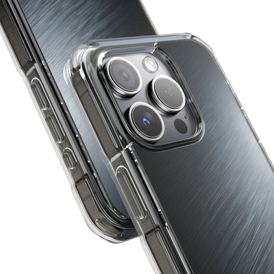 Grey Impact MagSafe Phone Case for iPhone - Charcoal Brushed Steel