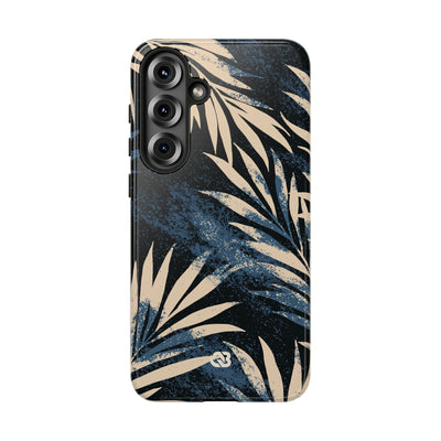 Blue Tough Phone Case for Samsung - Midnight Indigo Palm