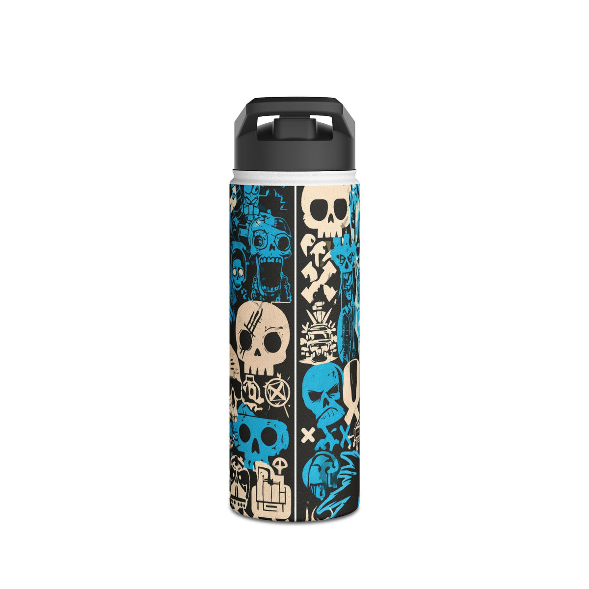 Electric Skull Graffiti · Insulated Water Bottle · Blue