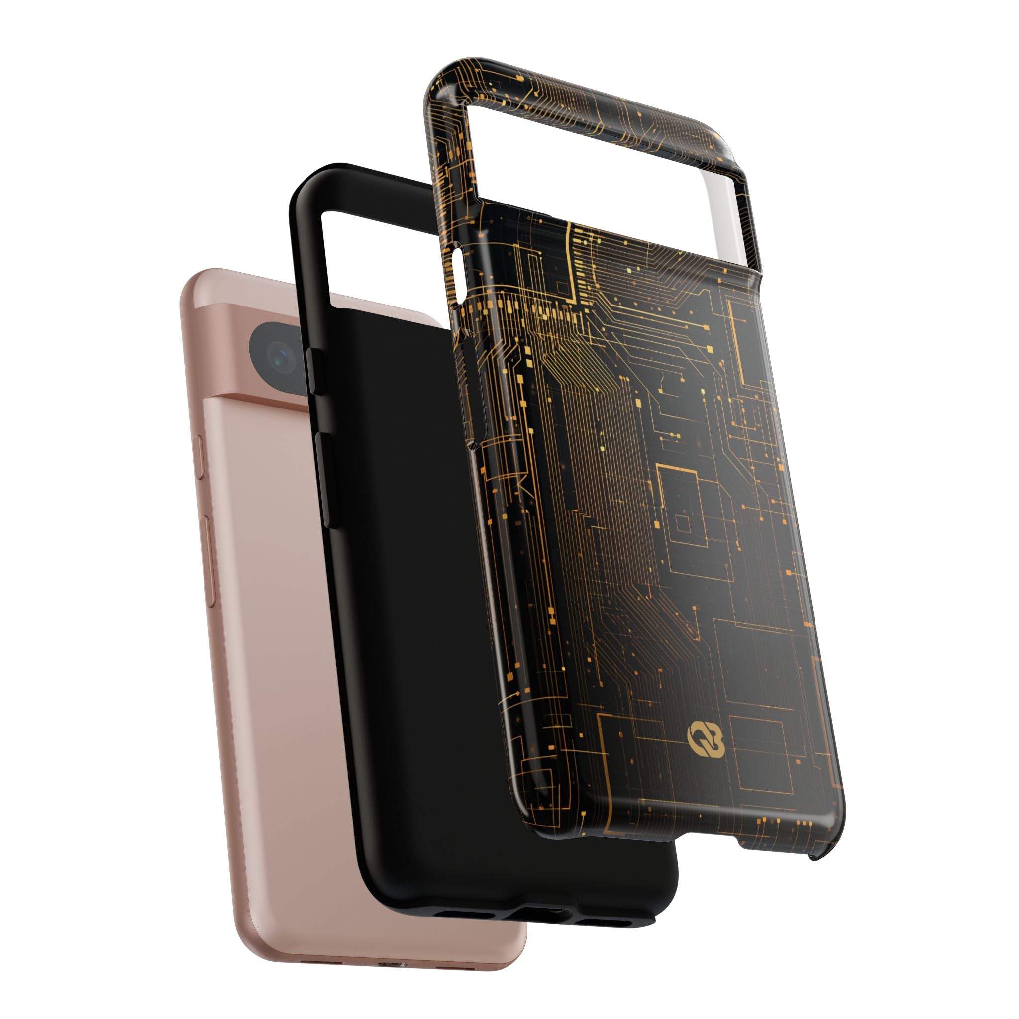 Gold Tough Phone Case for Google Pixel - Amber Core Mainframe