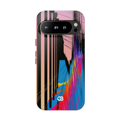 Blue Tough Phone Case for Google Pixel - Fractured Data Skyline