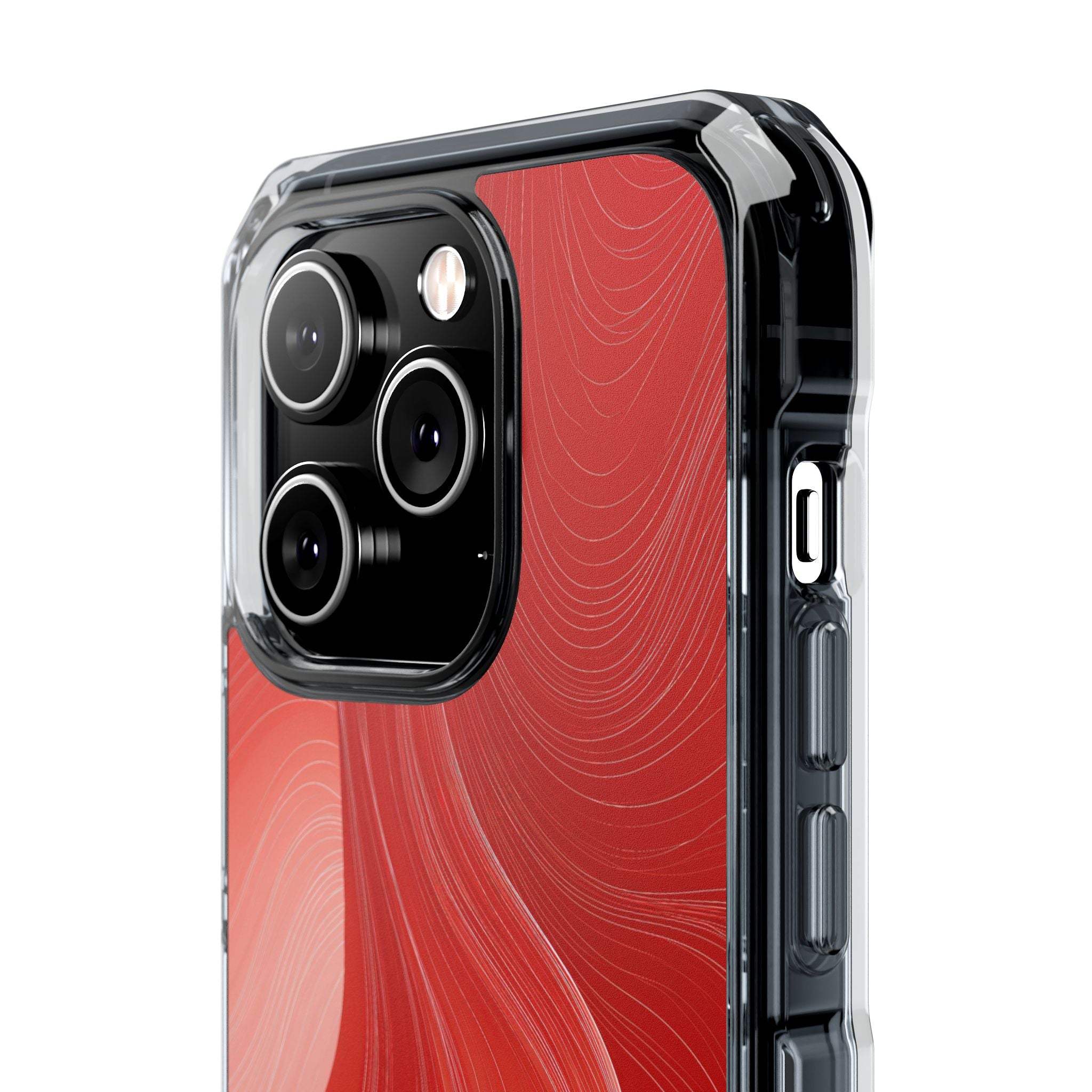 Red Impact MagSafe Phone Case for iPhone - Crimson Silk Strands