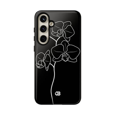 Black Tough Phone Case for Samsung - Noir Alabaster Orchid