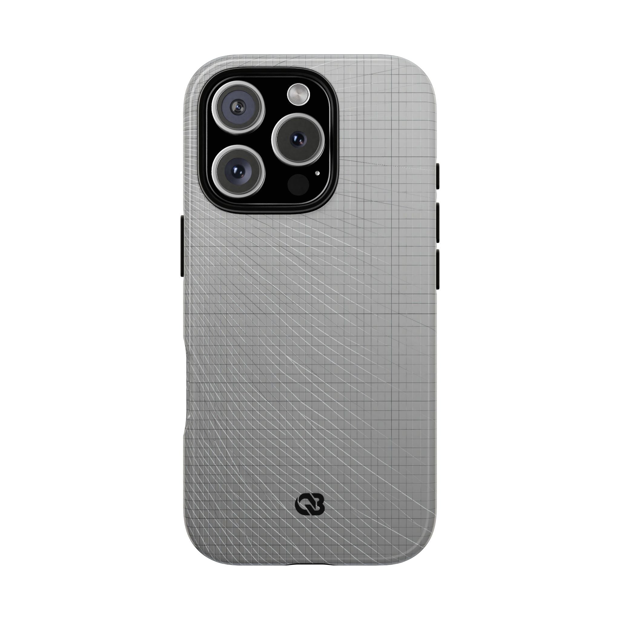 Grey Tough Phone Case for iPhone - Chrome Mesh Warp